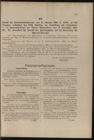 Verordnungs- und Anzeige-Blatt der k.k. General-Direction der österr. Staatsbahnen 19061027 Seite: 5