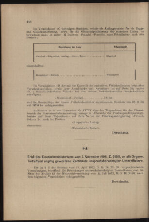 Verordnungs- und Anzeige-Blatt der k.k. General-Direction der österr. Staatsbahnen 19061117 Seite: 4