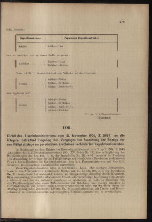 Verordnungs- und Anzeige-Blatt der k.k. General-Direction der österr. Staatsbahnen 19061207 Seite: 3