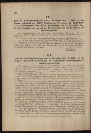 Verordnungs- und Anzeige-Blatt der k.k. General-Direction der österr. Staatsbahnen 19061222 Seite: 26