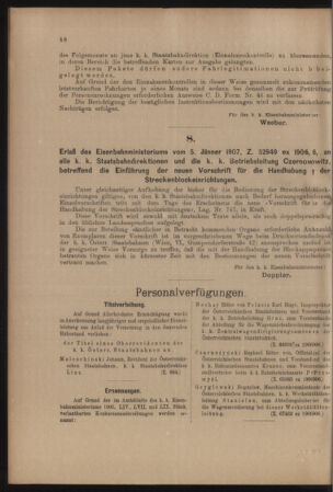 Verordnungs- und Anzeige-Blatt der k.k. General-Direction der österr. Staatsbahnen 19070119 Seite: 2