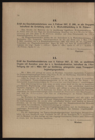 Verordnungs- und Anzeige-Blatt der k.k. General-Direction der österr. Staatsbahnen 19070216 Seite: 2