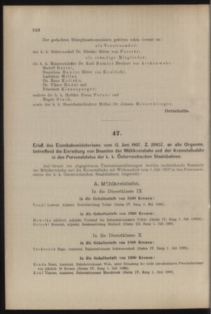 Verordnungs- und Anzeige-Blatt der k.k. General-Direction der österr. Staatsbahnen 19070622 Seite: 2