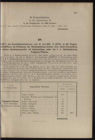 Verordnungs- und Anzeige-Blatt der k.k. General-Direction der österr. Staatsbahnen 19070622 Seite: 3