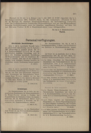 Verordnungs- und Anzeige-Blatt der k.k. General-Direction der österr. Staatsbahnen 19071102 Seite: 9