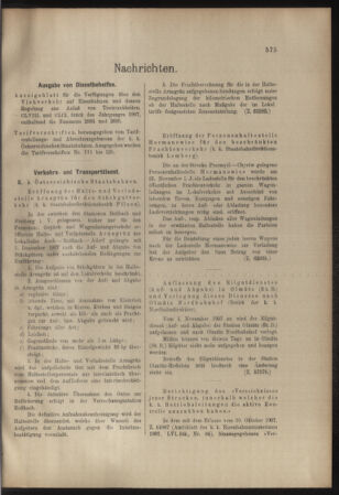 Verordnungs- und Anzeige-Blatt der k.k. General-Direction der österr. Staatsbahnen 19071207 Seite: 3