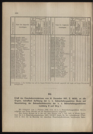 Verordnungs- und Anzeige-Blatt der k.k. General-Direction der österr. Staatsbahnen 19071231 Seite: 6