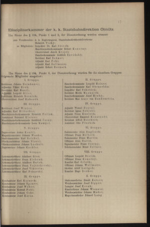 Verordnungs- und Anzeige-Blatt der k.k. General-Direction der österr. Staatsbahnen 19080104 Seite: 17