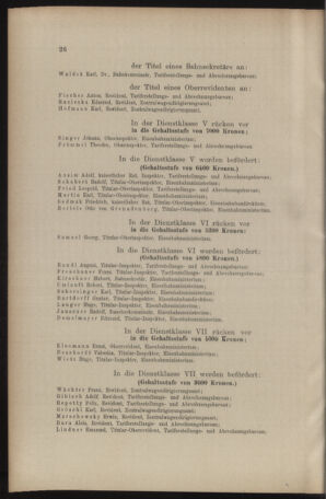 Verordnungs- und Anzeige-Blatt der k.k. General-Direction der österr. Staatsbahnen 19080104 Seite: 26