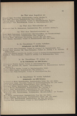 Verordnungs- und Anzeige-Blatt der k.k. General-Direction der österr. Staatsbahnen 19080104 Seite: 31