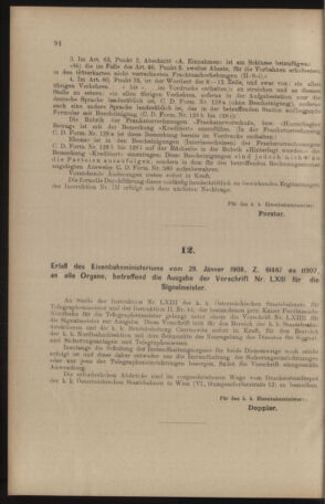 Verordnungs- und Anzeige-Blatt der k.k. General-Direction der österr. Staatsbahnen 19080215 Seite: 2