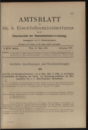 Verordnungs- und Anzeige-Blatt der k.k. General-Direction der österr. Staatsbahnen 19080328 Seite: 1