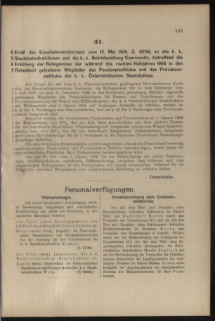 Verordnungs- und Anzeige-Blatt der k.k. General-Direction der österr. Staatsbahnen 19080523 Seite: 3