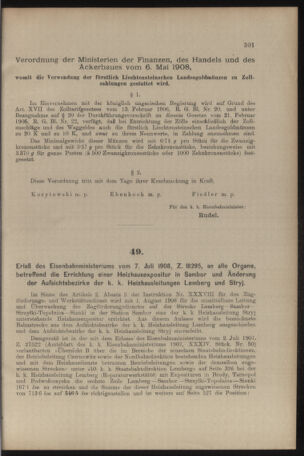 Verordnungs- und Anzeige-Blatt der k.k. General-Direction der österr. Staatsbahnen 19080711 Seite: 3