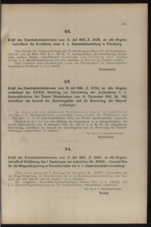 Verordnungs- und Anzeige-Blatt der k.k. General-Direction der österr. Staatsbahnen 19080718 Seite: 5