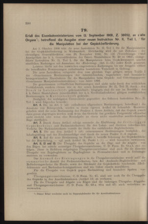 Verordnungs- und Anzeige-Blatt der k.k. General-Direction der österr. Staatsbahnen 19080919 Seite: 6