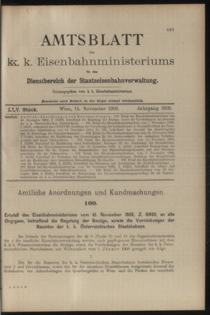 Verordnungs- und Anzeige-Blatt der k.k. General-Direction der österr. Staatsbahnen 19081114 Seite: 11