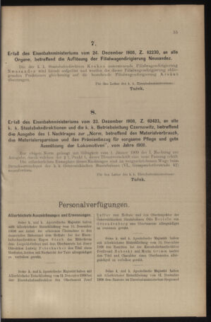 Verordnungs- und Anzeige-Blatt der k.k. General-Direction der österr. Staatsbahnen 19090109 Seite: 5