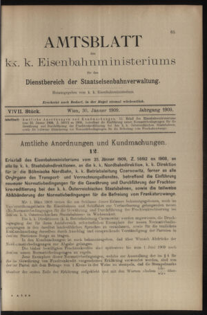 Verordnungs- und Anzeige-Blatt der k.k. General-Direction der österr. Staatsbahnen 19090130 Seite: 9