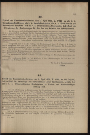 Verordnungs- und Anzeige-Blatt der k.k. General-Direction der österr. Staatsbahnen 19090424 Seite: 9