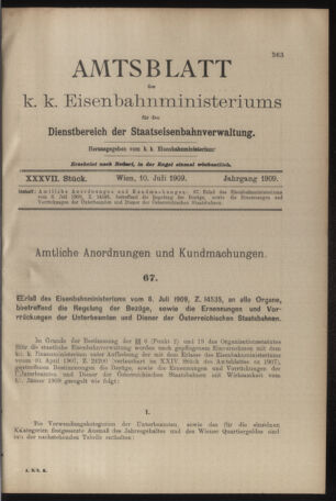 Verordnungs- und Anzeige-Blatt der k.k. General-Direction der österr. Staatsbahnen 19090710 Seite: 13