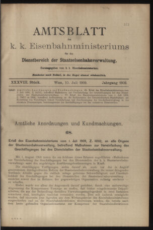 Verordnungs- und Anzeige-Blatt der k.k. General-Direction der österr. Staatsbahnen 19090710 Seite: 23