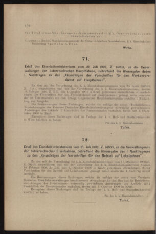 Verordnungs- und Anzeige-Blatt der k.k. General-Direction der österr. Staatsbahnen 19090717 Seite: 2