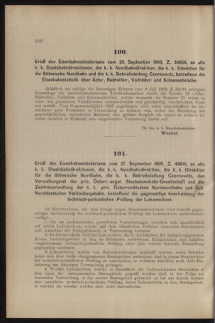 Verordnungs- und Anzeige-Blatt der k.k. General-Direction der österr. Staatsbahnen 19091009 Seite: 12