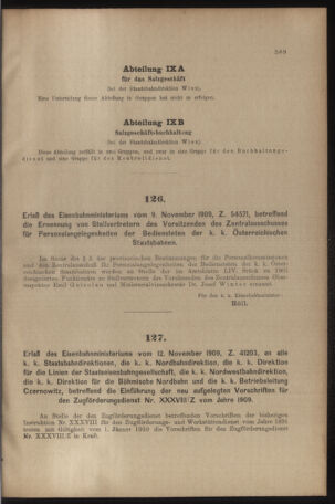 Verordnungs- und Anzeige-Blatt der k.k. General-Direction der österr. Staatsbahnen 19091120 Seite: 13