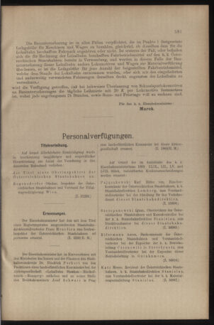 Verordnungs- und Anzeige-Blatt der k.k. General-Direction der österr. Staatsbahnen 19091120 Seite: 15