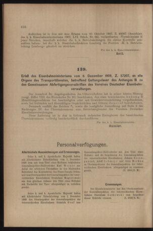 Verordnungs- und Anzeige-Blatt der k.k. General-Direction der österr. Staatsbahnen 19091211 Seite: 6