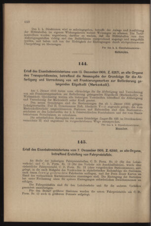 Verordnungs- und Anzeige-Blatt der k.k. General-Direction der österr. Staatsbahnen 19091218 Seite: 12