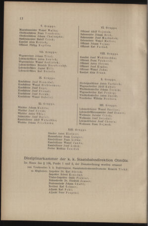 Verordnungs- und Anzeige-Blatt der k.k. General-Direction der österr. Staatsbahnen 19100105 Seite: 12