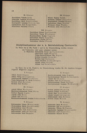 Verordnungs- und Anzeige-Blatt der k.k. General-Direction der österr. Staatsbahnen 19100105 Seite: 18