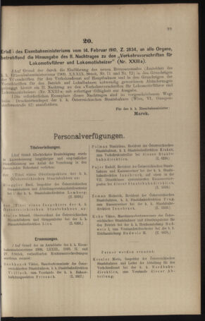 Verordnungs- und Anzeige-Blatt der k.k. General-Direction der österr. Staatsbahnen 19100219 Seite: 5