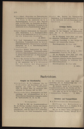 Verordnungs- und Anzeige-Blatt der k.k. General-Direction der österr. Staatsbahnen 19100618 Seite: 10