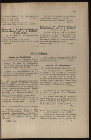 Verordnungs- und Anzeige-Blatt der k.k. General-Direction der österr. Staatsbahnen 19100716 Seite: 9