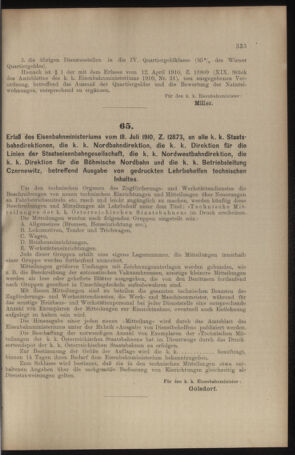 Verordnungs- und Anzeige-Blatt der k.k. General-Direction der österr. Staatsbahnen 19100723 Seite: 3