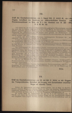 Verordnungs- und Anzeige-Blatt der k.k. General-Direction der österr. Staatsbahnen 19100806 Seite: 2