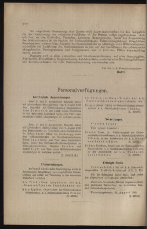 Verordnungs- und Anzeige-Blatt der k.k. General-Direction der österr. Staatsbahnen 19100813 Seite: 2