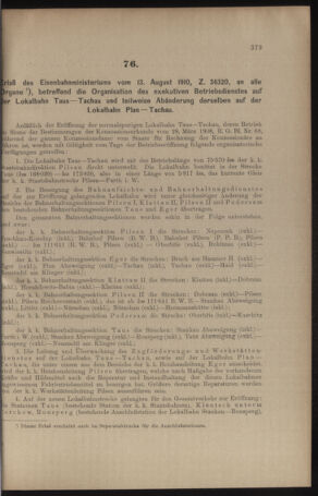 Verordnungs- und Anzeige-Blatt der k.k. General-Direction der österr. Staatsbahnen 19100820 Seite: 5