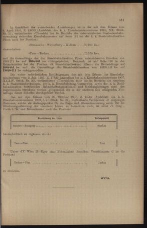 Verordnungs- und Anzeige-Blatt der k.k. General-Direction der österr. Staatsbahnen 19100820 Seite: 7