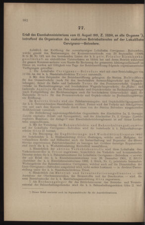 Verordnungs- und Anzeige-Blatt der k.k. General-Direction der österr. Staatsbahnen 19100820 Seite: 8