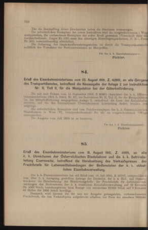 Verordnungs- und Anzeige-Blatt der k.k. General-Direction der österr. Staatsbahnen 19100827 Seite: 6