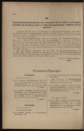 Verordnungs- und Anzeige-Blatt der k.k. General-Direction der österr. Staatsbahnen 19100910 Seite: 2