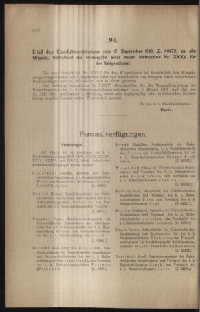 Verordnungs- und Anzeige-Blatt der k.k. General-Direction der österr. Staatsbahnen 19100924 Seite: 2