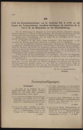 Verordnungs- und Anzeige-Blatt der k.k. General-Direction der österr. Staatsbahnen 19101008 Seite: 2