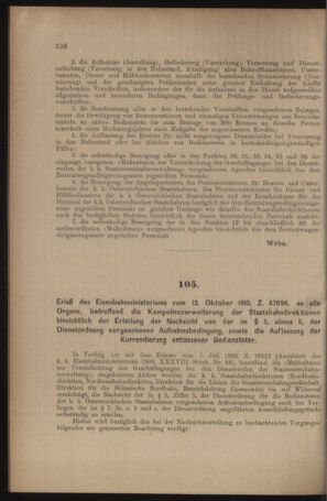 Verordnungs- und Anzeige-Blatt der k.k. General-Direction der österr. Staatsbahnen 19101022 Seite: 2