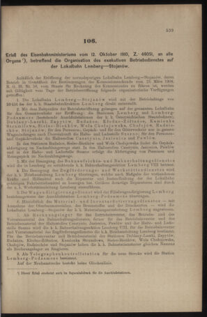 Verordnungs- und Anzeige-Blatt der k.k. General-Direction der österr. Staatsbahnen 19101022 Seite: 5