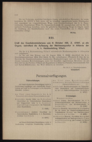 Verordnungs- und Anzeige-Blatt der k.k. General-Direction der österr. Staatsbahnen 19101029 Seite: 2